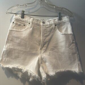 Abercrombie High Rise White Shorts (Size 8)